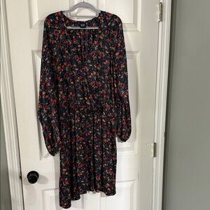 GAP Multicolor Floral Dress with Long Sleeves